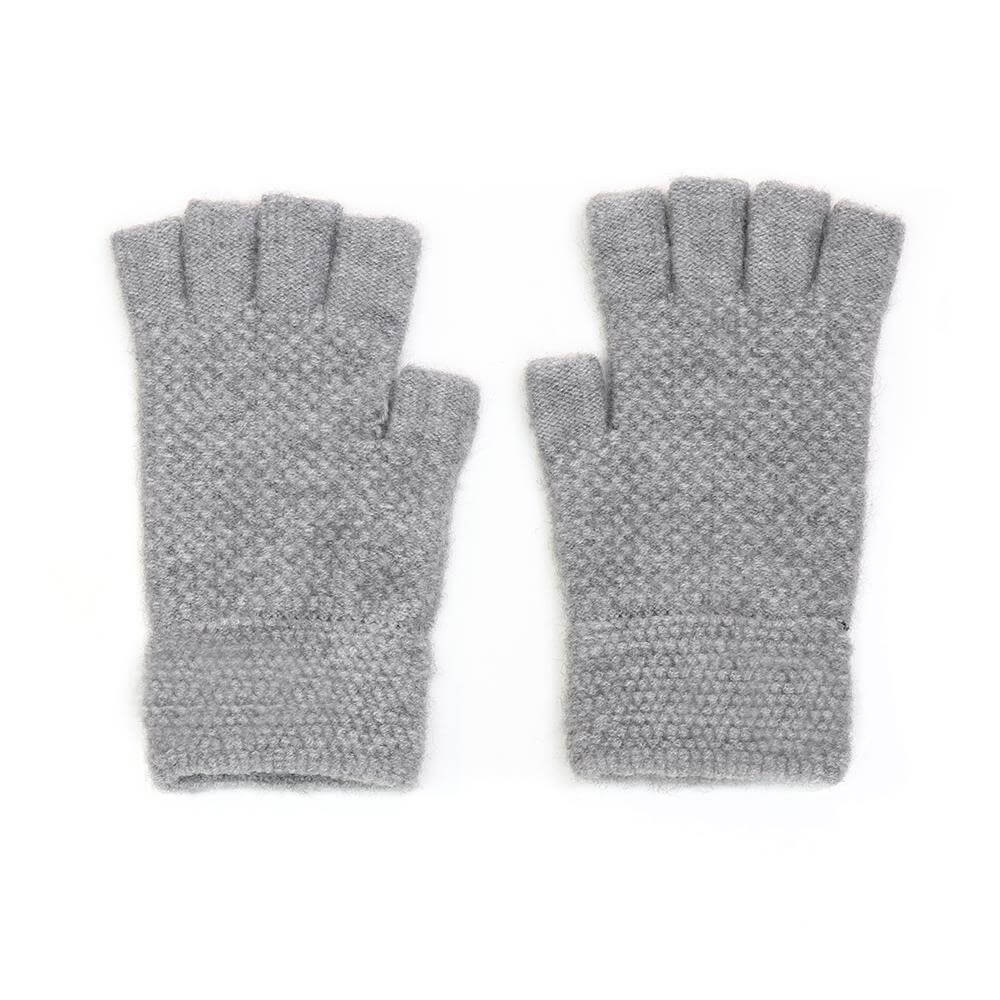 Peace of Mind Light Grey Fingerless Gloves